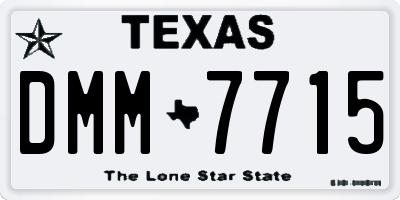 TX license plate DMM7715
