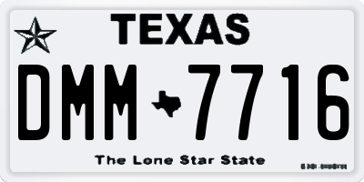 TX license plate DMM7716