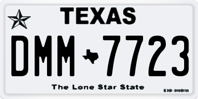 TX license plate DMM7723