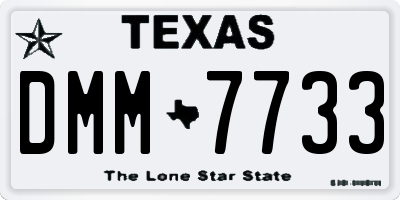 TX license plate DMM7733