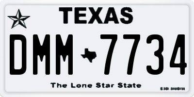 TX license plate DMM7734
