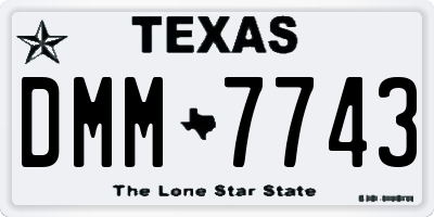 TX license plate DMM7743