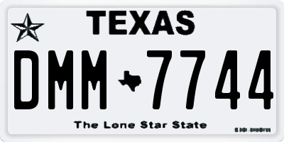TX license plate DMM7744