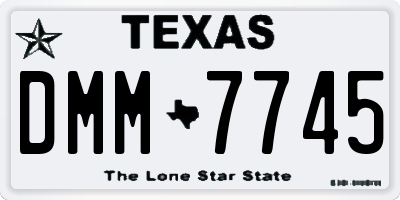 TX license plate DMM7745