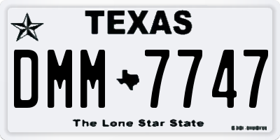 TX license plate DMM7747