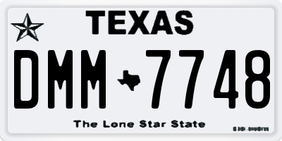 TX license plate DMM7748
