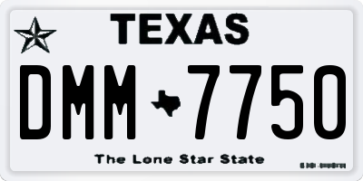 TX license plate DMM7750