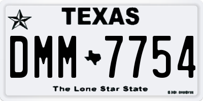 TX license plate DMM7754