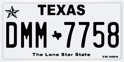 TX license plate DMM7758