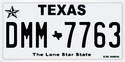 TX license plate DMM7763