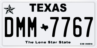 TX license plate DMM7767