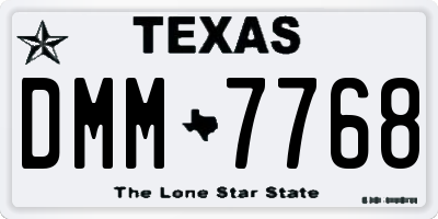 TX license plate DMM7768
