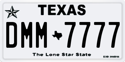 TX license plate DMM7777