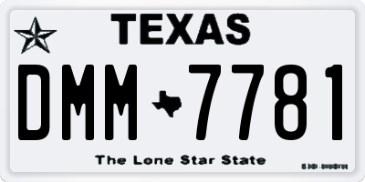 TX license plate DMM7781
