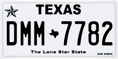 TX license plate DMM7782