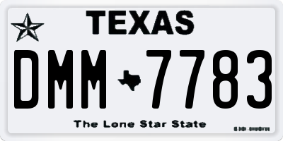 TX license plate DMM7783