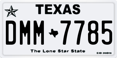TX license plate DMM7785