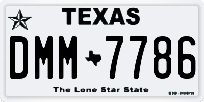 TX license plate DMM7786