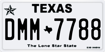 TX license plate DMM7788