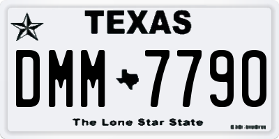 TX license plate DMM7790