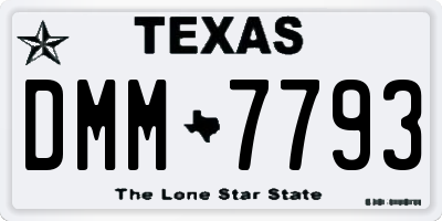 TX license plate DMM7793