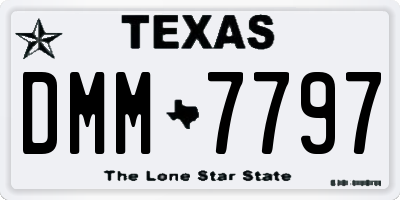 TX license plate DMM7797