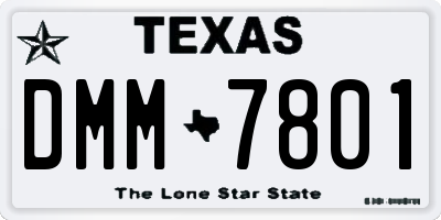 TX license plate DMM7801