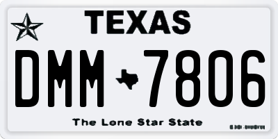 TX license plate DMM7806