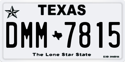 TX license plate DMM7815