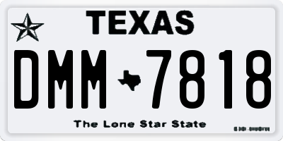 TX license plate DMM7818
