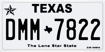 TX license plate DMM7822