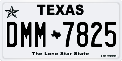 TX license plate DMM7825