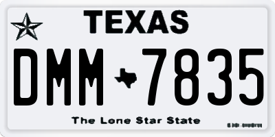 TX license plate DMM7835