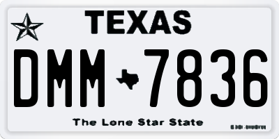 TX license plate DMM7836