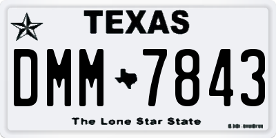 TX license plate DMM7843
