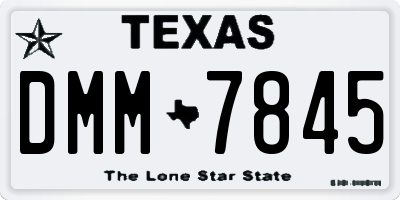 TX license plate DMM7845