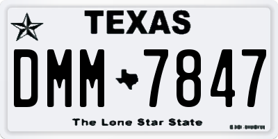 TX license plate DMM7847