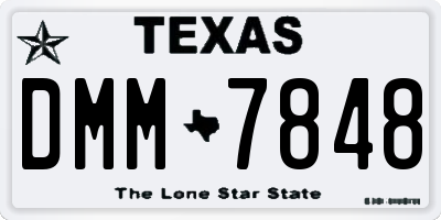 TX license plate DMM7848