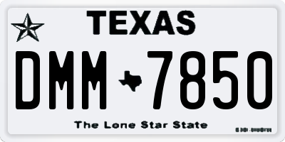 TX license plate DMM7850