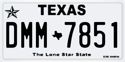 TX license plate DMM7851