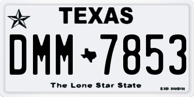 TX license plate DMM7853