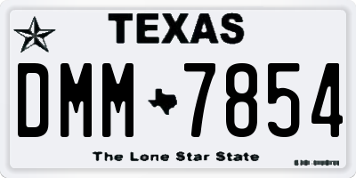 TX license plate DMM7854