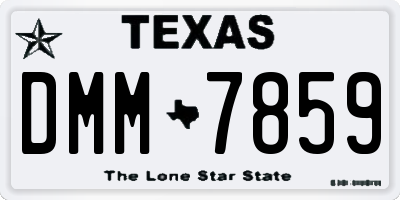 TX license plate DMM7859