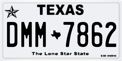 TX license plate DMM7862