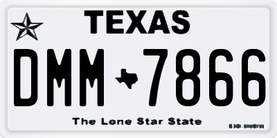 TX license plate DMM7866