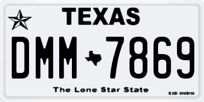TX license plate DMM7869