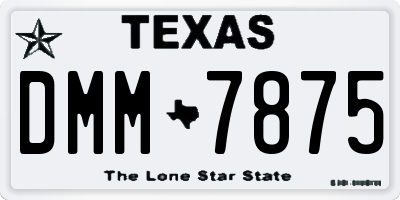 TX license plate DMM7875