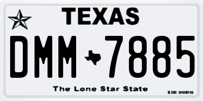 TX license plate DMM7885