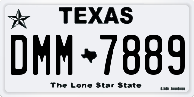 TX license plate DMM7889