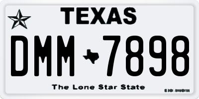 TX license plate DMM7898
